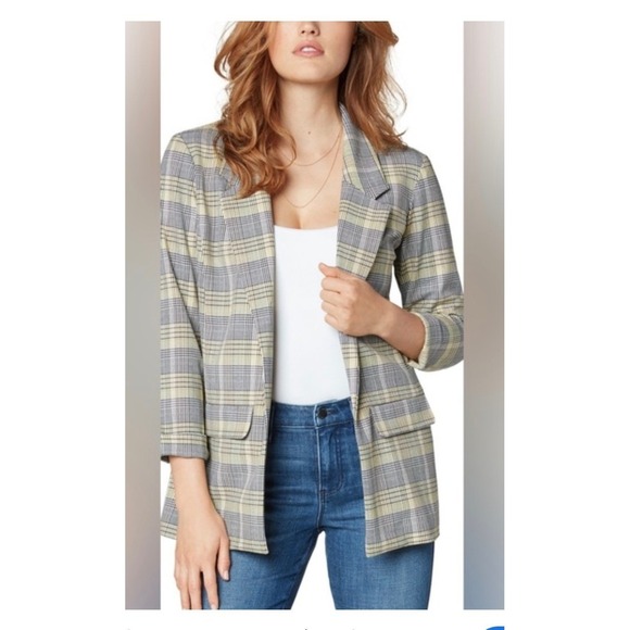 Liverpool Los Angeles Jackets & Blazers - Liverpool Los Angeles Plaid Blazer Jacket Women Size S Open Single Breasted‎
